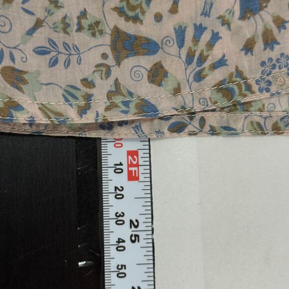 Sabina Musayev S Mandy Top Sage Print Peplum Sleeve Floral Cottage *flaw - Picture 7 of 9